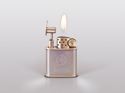 dribbble lighter dribbble fire flame icon metel photoshop vector