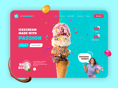 Icecream landing page design icecream landingpage onepage shop ui ux web website