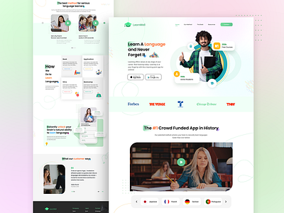 Learning landing page courses design education landingpage language learning learn onlinelearning teaching ui ux web website