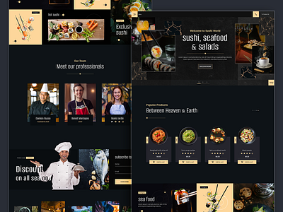 Sushi Landing Page appdesign bar cafe eat fish food landing page layout magicsushi seafood sushi sushiwebsite uiux webdesign website