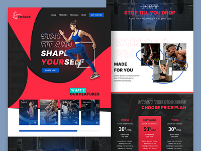 Fitness Landing Page clean exercise fitness gym health landing page simple sport trainer uiux web weblayout website workout