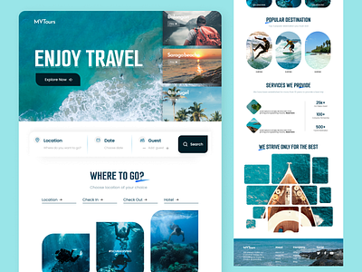 Enjoy Travel Landing page design landing page tour travel travel agency travel website ui ux web weblayout website