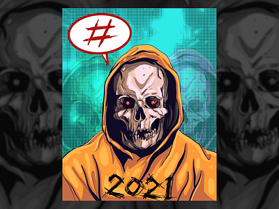 2021 - 2020's costume change 2020 2021 2dart art graphicdesign graphics illustration poster scary skeleton skull spooky