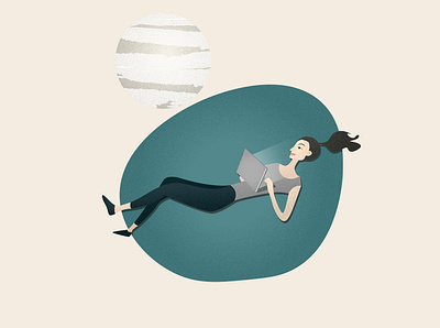To the moon and back art design flat illustration illustrator minimal ui vector web