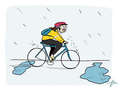 Rain Cycling artwork digital art digital painting illustration sticker