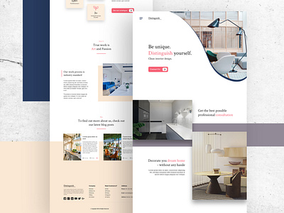 Interior Design Agency - Full Width Desktop Landing Page