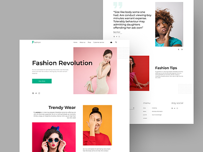 Landing page for fashion wear