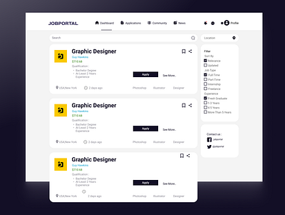 Job Portal Landing Page Design landing page design ui ux