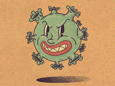 Coronavirus artwork character character design coronavirus flat funny character graphic design green illustration illustration art illustrator procreate vector vector art vectorart vintage virus yellow