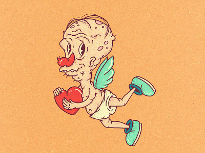 Cupid 14 feb 14 february character character design flat funny funny character funny illustration halftone illustraion illustration illustration art illustrator love procreate valentines valentines day vintage