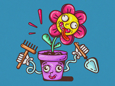 Flower power artwork character character design flat floral flower funny funny character funny illustration halftone illustration illustration art vector vector art vector illustration vectorart