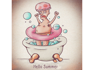 Hello Summer cartoon character character design characterdesign flat funny character illustration illustration art procreate vintage