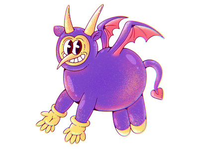 Flying devil 1930s cartoon cartoon character cartoon illustration character character design characterdesign demon devil funny character hell illustration illustration art lowbrow lowbrow art lowbrowart procreate retro vectorart vintage