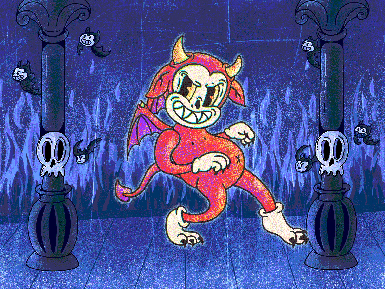 Tricky Halloween Devil 1930s animated gif animation cartoon cartoon character character character design demon devil dribbbleweeklywarmup gif gif animated gif animation halloween halloween design illustration illustration art retro spooky vintage