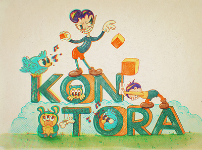 Kontora logo illustration 1930s cartoon character character design characterdesign funny character halftone illustration illustration art lowbrowart procreate procreateapp rubber hose rubberhose