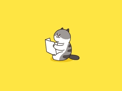 Cat Named Luby－Reading cat character illustration