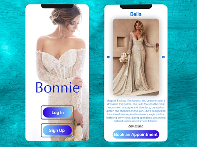 Bonnie: wedding dresses figma mobile mobile app mobile app design mobile design mobile ui ui ui design uiux ux design wedding