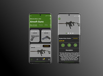 Airsoft Mobile E-commerce Design design figma mobile mobile app design mobile design mobile ui ui ui design uiux ux design