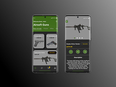 Airsoft Mobile E-commerce Design