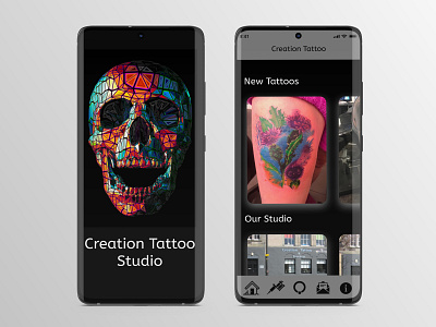 Creation Tattoo Studio UX Design figma icon illustration logo mobile tattoo tattoo studio ui design uiux ux ux design