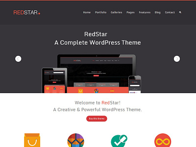 Redstar - Creative WordPress Theme creative flat portfolio responsive theme ui website wordpress