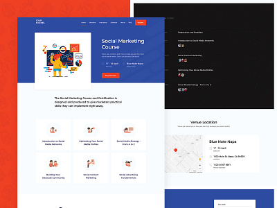 Social Marketing Course Landing Page business course directory e commerce events landing marketing responsive schedule social speakers template theme tickets website wordpress