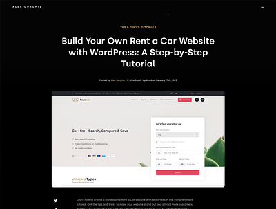 My Journal automotive car rent rent a car theme tips tips and tricks tricks tutorial wordpress