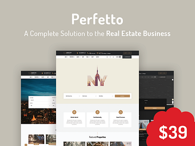 Perfetto - A Complete Solution to the Real Estate Business ads advertising booking business directory events faceted listings reservation reviews theme wordpress