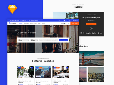 casaRoyal - Real Estate Homepage [Sketch Freebie] design estate freebie freebies home homepage house rea real estate sketch ux website