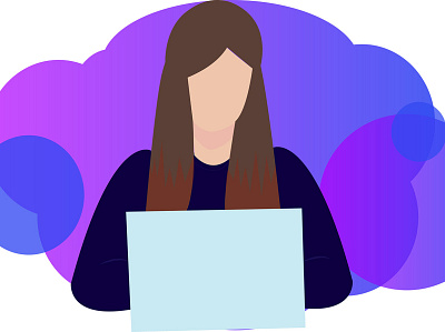 flat computer flat graphic design illustration woman