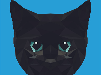 gato negro cat cats gato illustration lowpoly negro