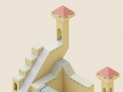 Fan Art : Monument Valley estilo lego 3d 3dmode art fan art magicavoxel model voxel