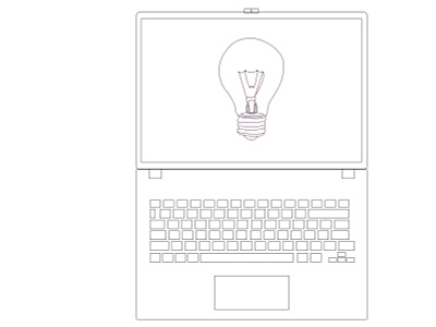 computer with bulb wallpaper computer graphic design illustration laptop pc