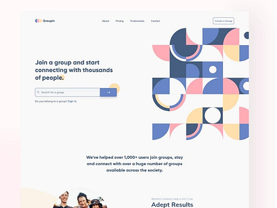 Groupin design geometric design pattern art ui design uiuxdesign webdesign website design