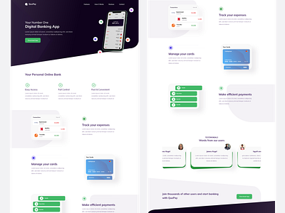 QuoPay Landing Page app design dashboad landingpage mobile ui payment app uidesign uiux webdesign