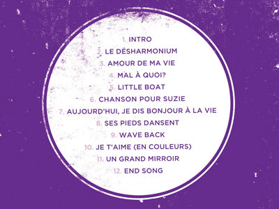 Track Listing album back circle music purple record track listing tracks