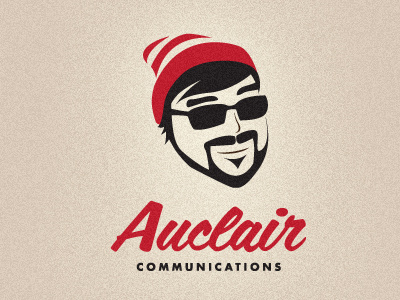 Auclair Communications, take 2 auclair communications cool feedback fresh glasses guy id illustration logo red shades toque vintage