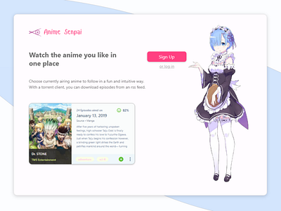 Anime Senpai Landing page