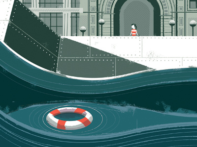 SOS #WIP editorial illustration water