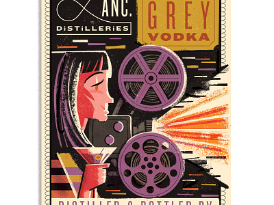 LD Grey Vodka Label label design