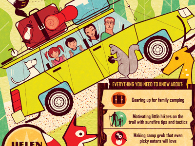 Camping with Kids illustration publishing