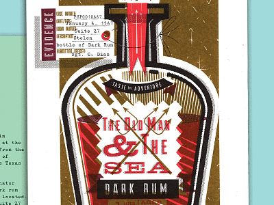 Clue#01: The Dark Rum that went missing hotel detective passion project three color risograph