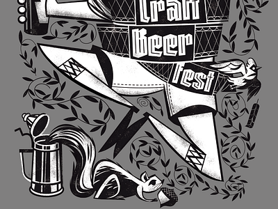 Lititz 2018 Craft Beer Fest beer beer bottle blackletter cardinal laurels lederhosen screen print squirrel tshirt