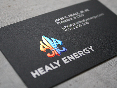 Healy Energy Business Card business card emboss foil stamp logo oil gas
