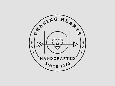 Chasing Hearts Identity badge branding logos monogram