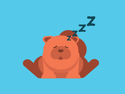 Sleepy Chow Chow after effects animal chow chow cute design dog flat flat design illustration illustrator instagram puppy
