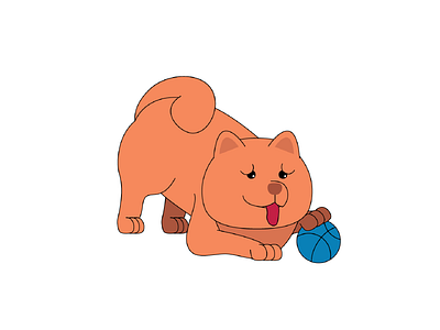 Tofu the Chow's Playtime animal chow chow cute design dog illustration illustrator instagram puppy vector vector art