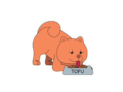 Tofu the Chow's Meal Time animal chow chow cute design dog illustration illustrator instagram puppy vector vector art