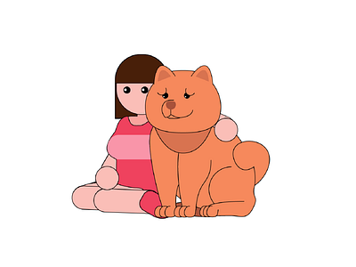 Tofu and his Hooman animal chow chow cute design dog illustration illustrator instagram puppy vector vector art