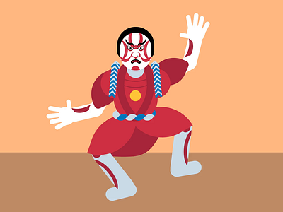 The Kabuki Dance after effects art character character design design flat design illustration illustrations illustrator japan